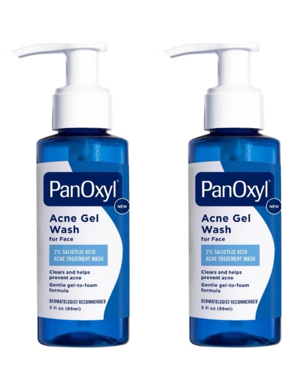 2 Pack PanOxyl Acne Gel Wash for Face with 2% Salicylic Acid - 3 fl oz EXP :2027
